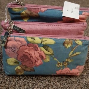 x3 Cherish the look Cute Floral Cosmetic Bags